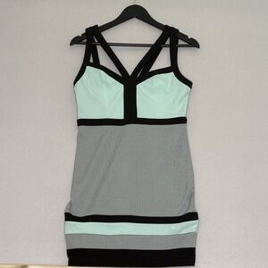 Windsor Dress Large Green Black Bodycon‎